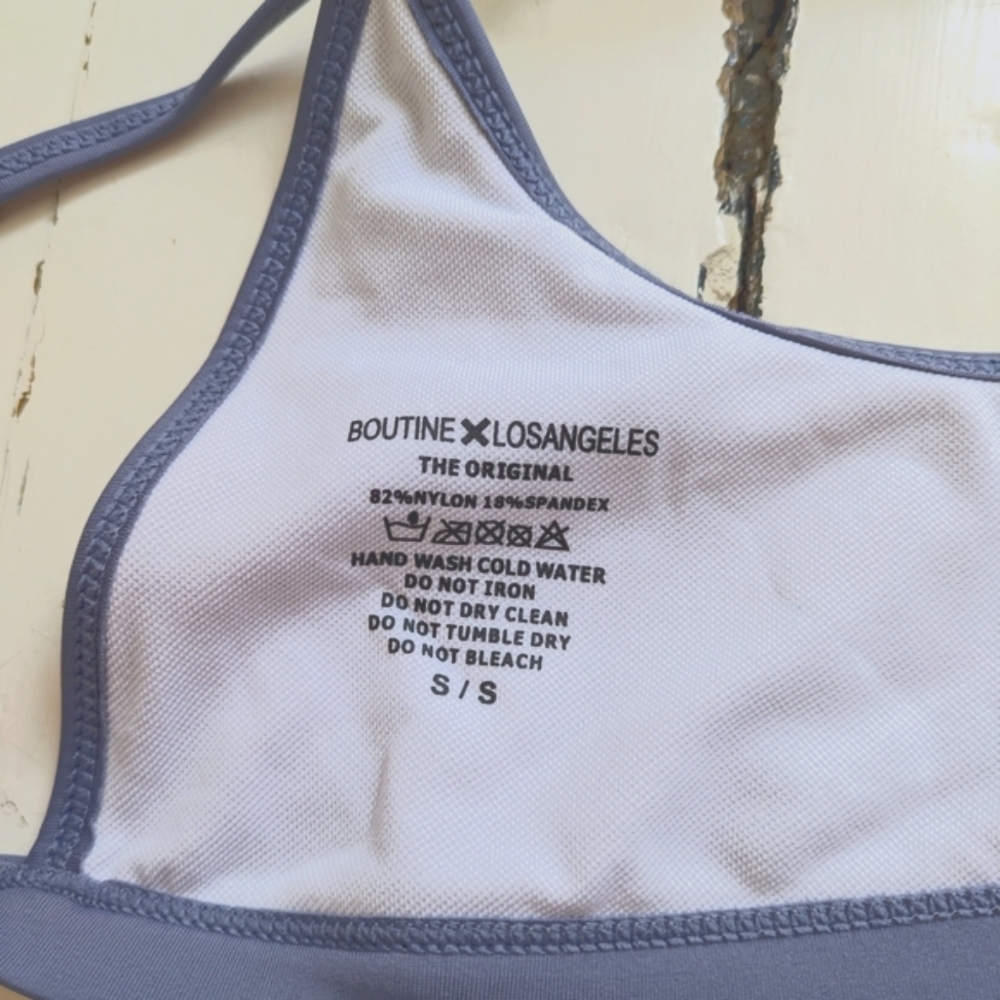 Boutine LA Pale Blue Bikini V Cut Top S Pale Blue - Picture 3 of 6
